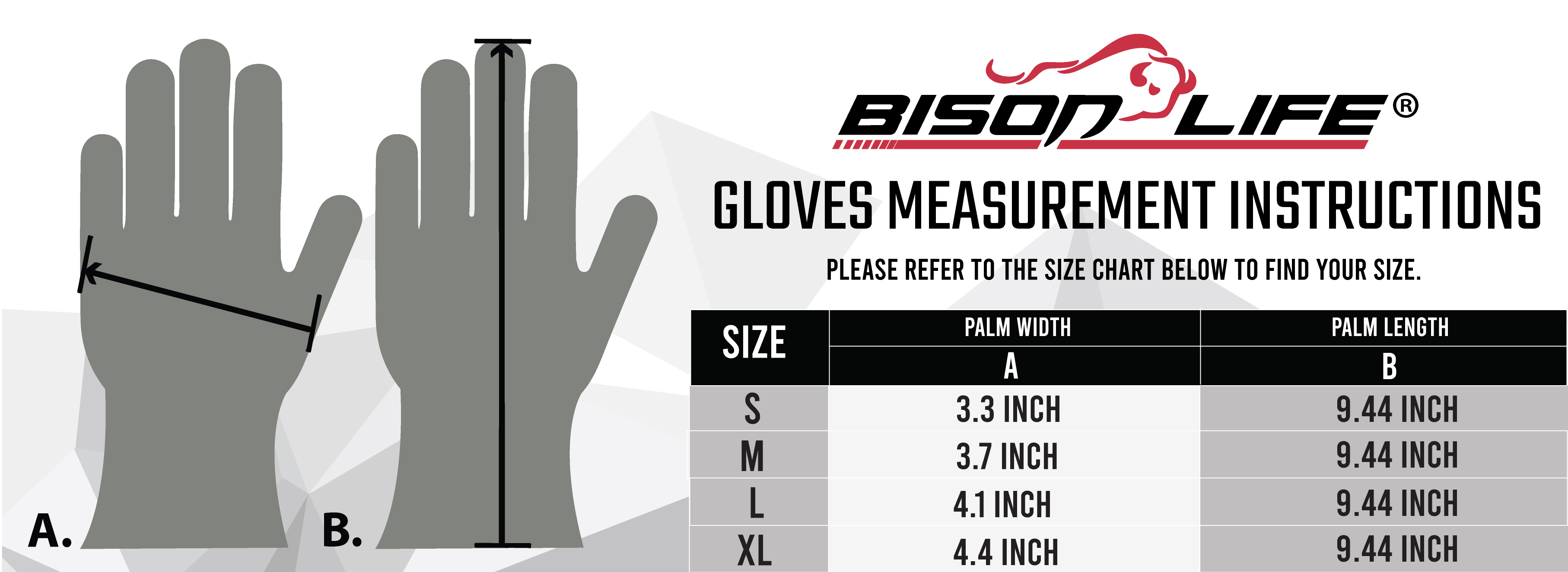 Disposable Nitrile Cleaning Gloves Size Chart