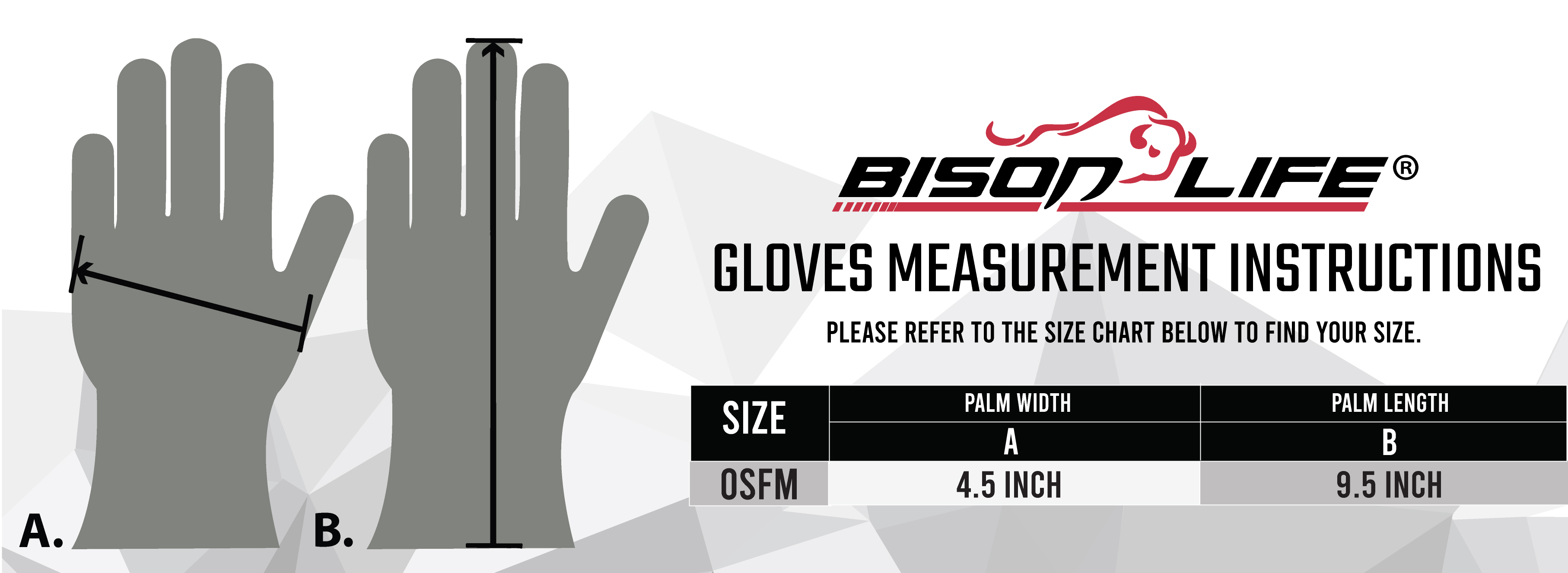 Safe Handler MIG Welding Gloves Size Chart