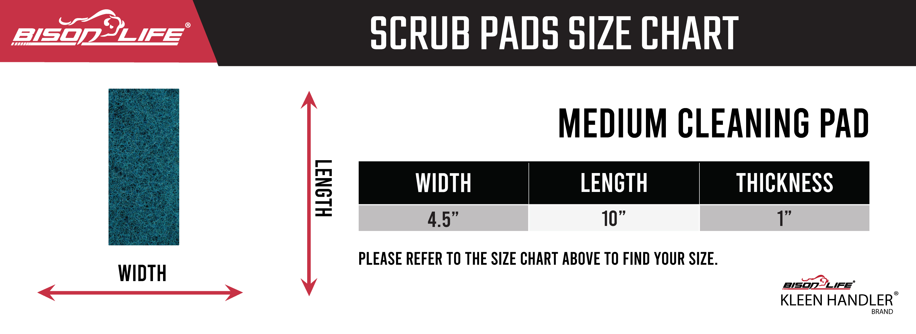 Medium Cleaning Pad Size Chart