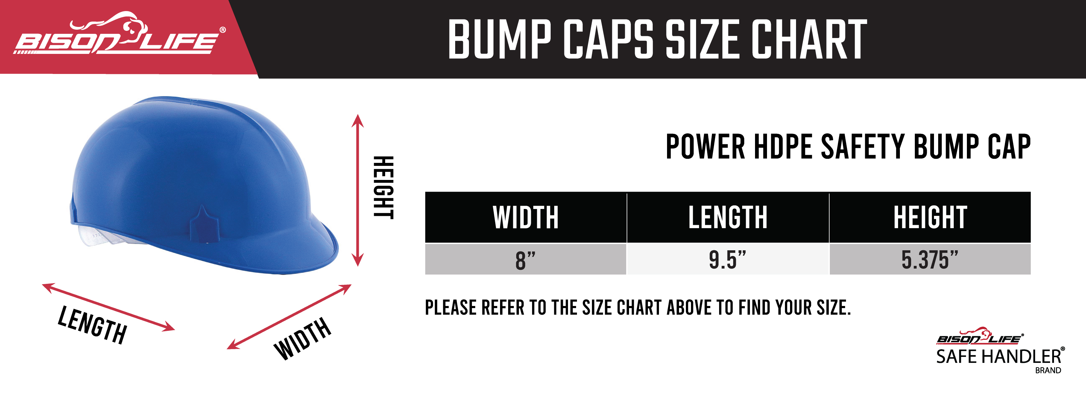 Power HDPE Safety Bump Cap Size Chart