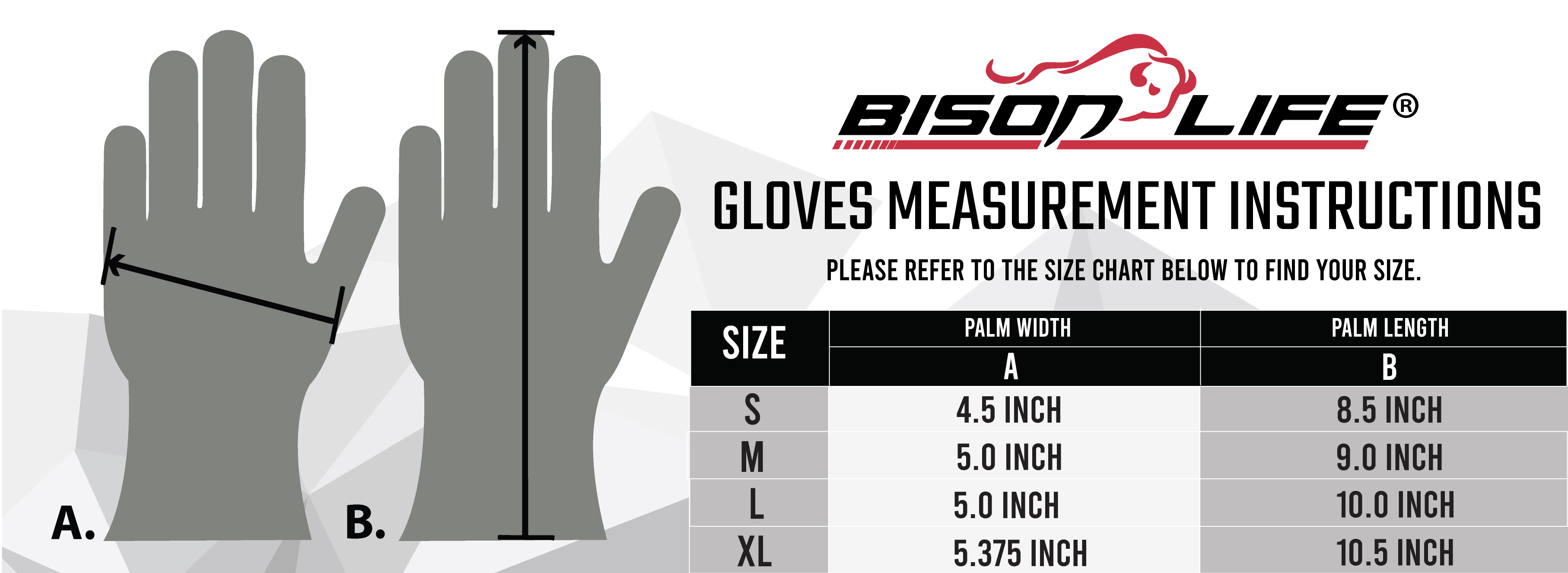 Stainless Steel Resistant Gloves Size Chart