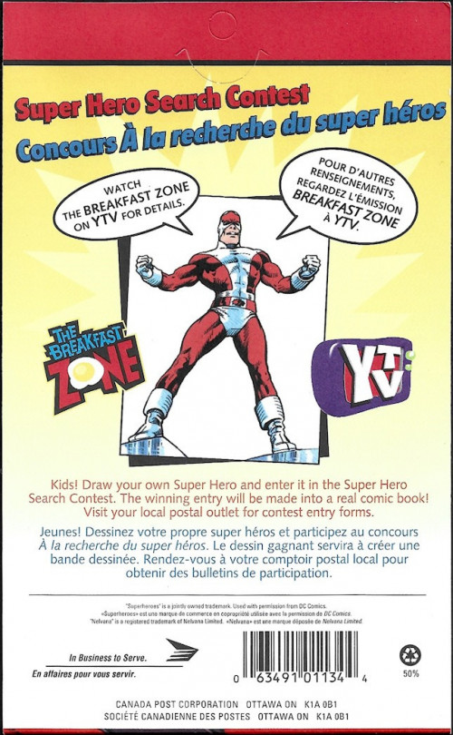 Canada Superheroes Booklet Scott Nr 1579-83 (1995) back cover