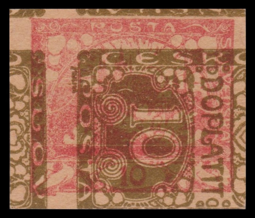 Waste production from the printing of some of the earliest Czech stamps.