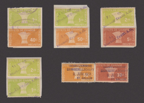 1940s Wheat-Sheaf  Revenue Stamps of Switzerland (8)