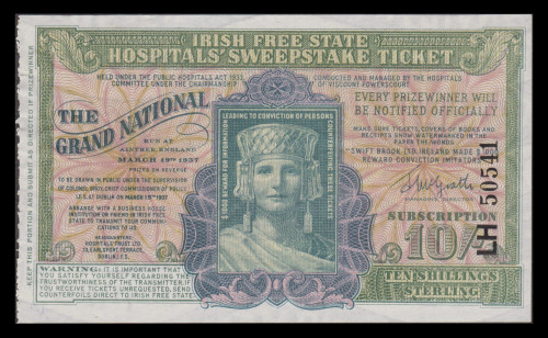 1937 Irish Sweepstakes Ticket - The Grand National