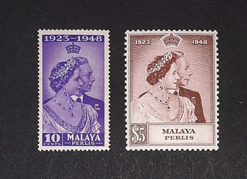 Malaya-Perlis 1-2, Silver Wedding common design, 1948, unused hinged