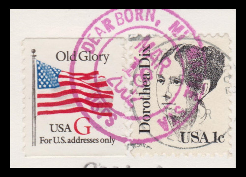 USA G-Rate Stamp Illegally Used On 18MAR2002 Postcard (CROP)