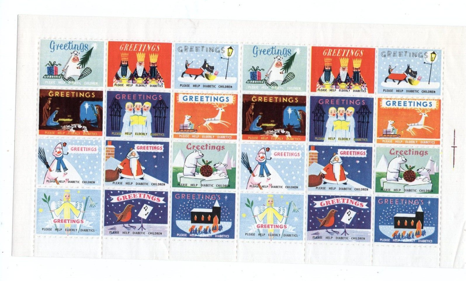 Christmas Seals stamps from the British Diabetic Association