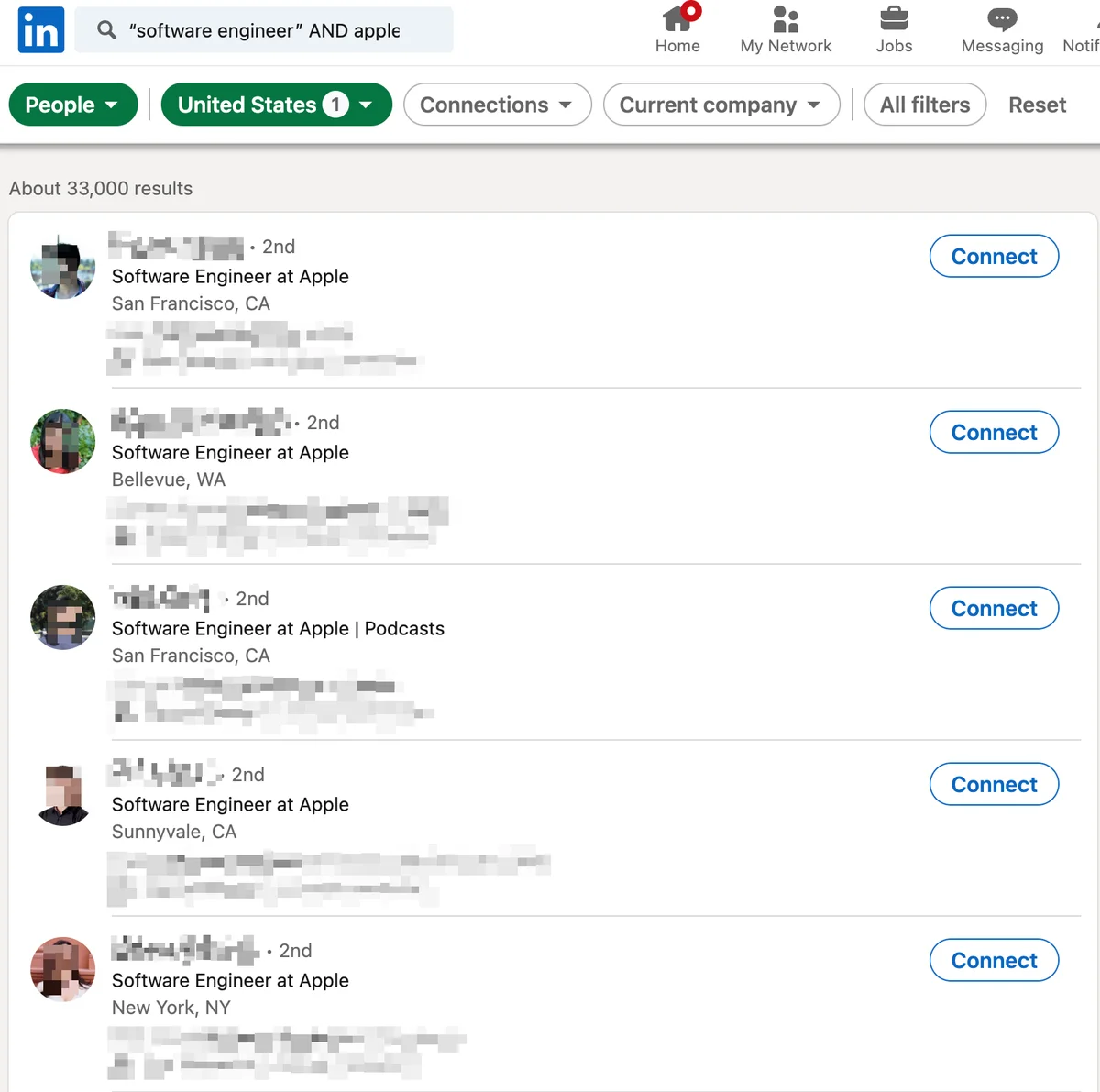 LinkedIn people search by role and company using Boolean