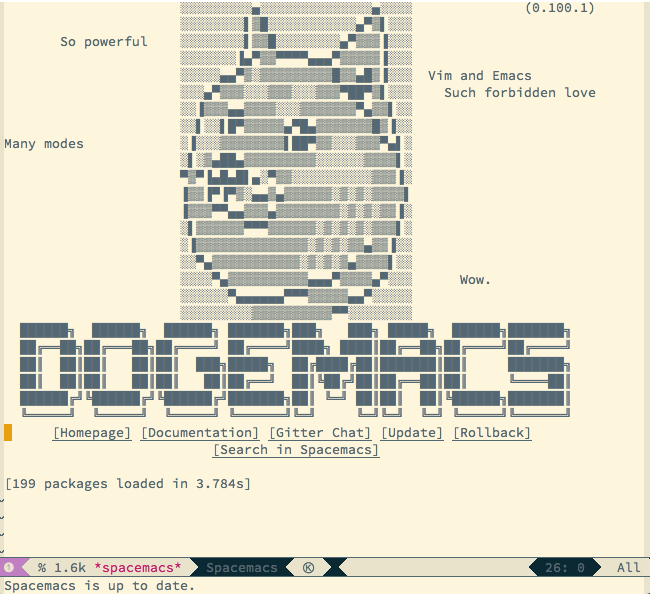 Spacemacs splash screen - Dogemacs