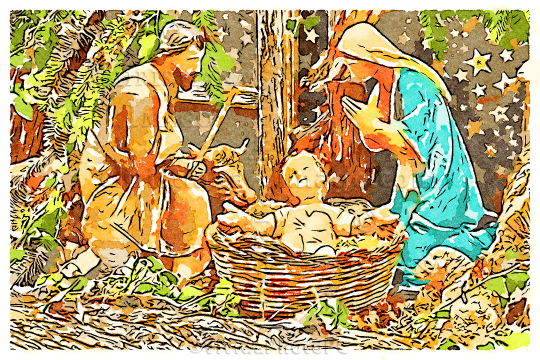 ILLUSTRATION Christmas Nativity Scene