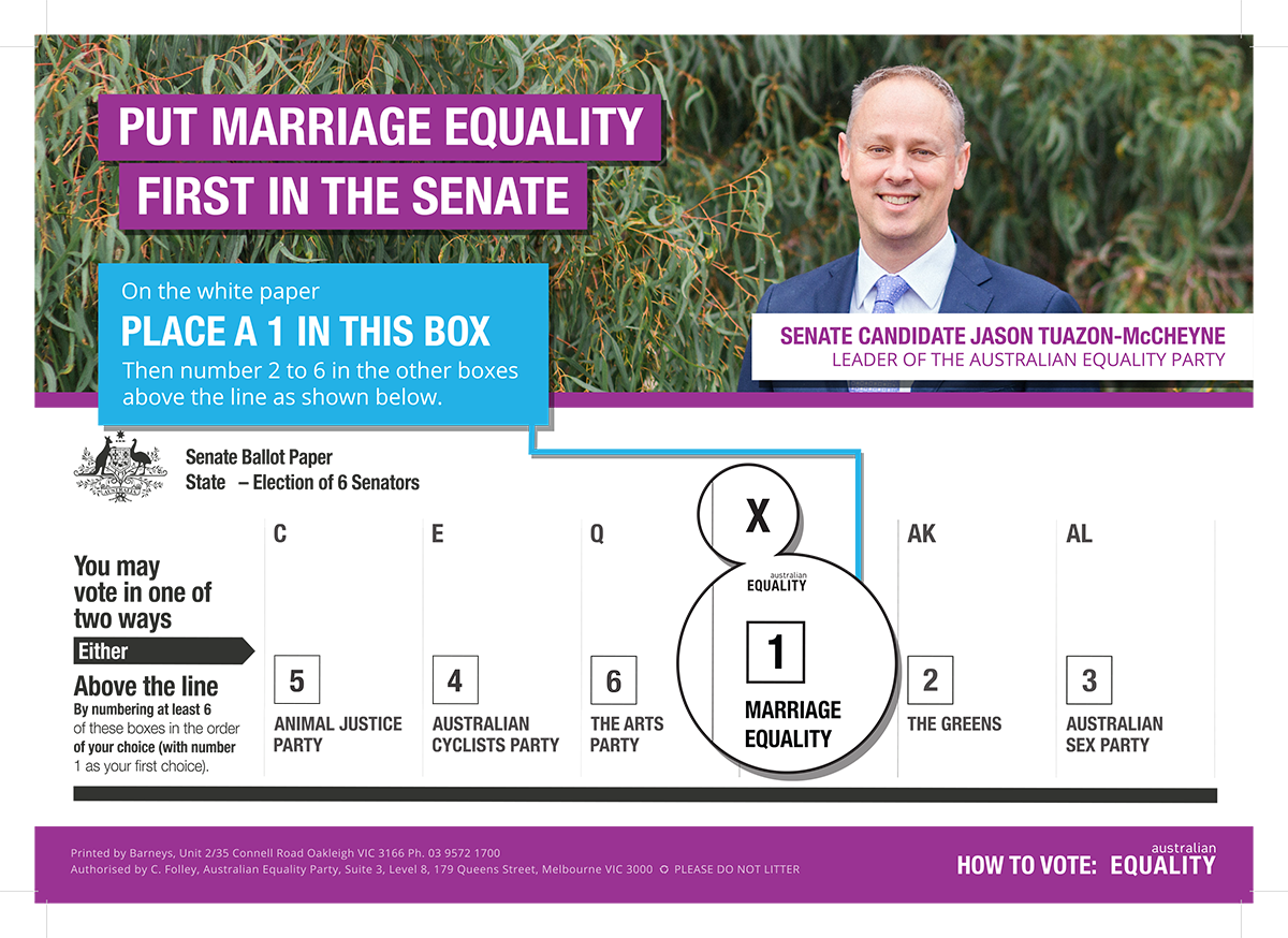 Marriage Equality Senate How-to-Vote Marriage