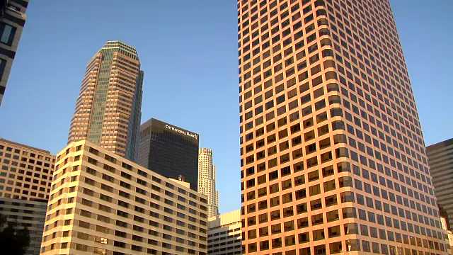 Los Angeles, High Rising Buildings in DownTown early evening USA, 2000s