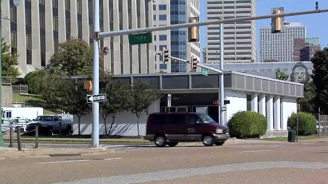 Police Station on Second Street corner Linden Street, Downtown Memphis, Tennessee, USA, 2000s