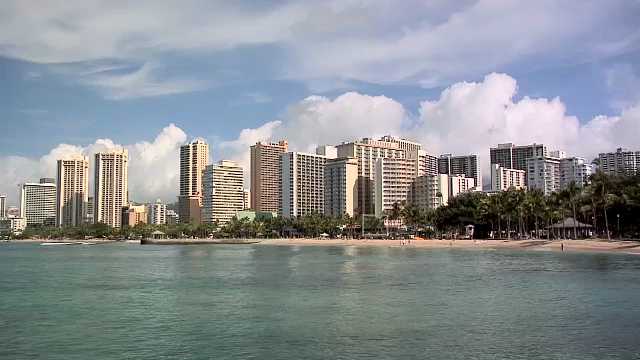 Hotel Row of Waikiki Beach, Honolulu, Hawaii, USA, 2000s