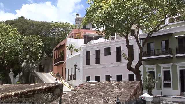 Puerto Rico, Houses along Caleta de las Monjas, near the City Walls, 2000s