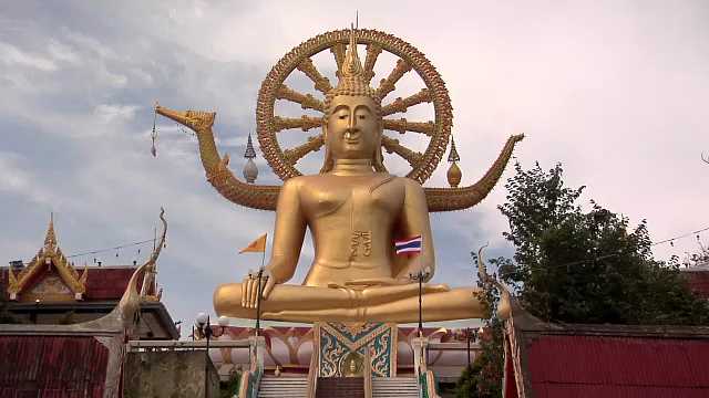 Thailand, The Big Buddha at Wat Phra Yai in Thambon Bo, Koh Samui, 2000s