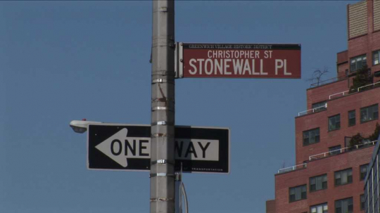 New York City,Greenwich Village, Stonewall Place Sign, USA, 2000s