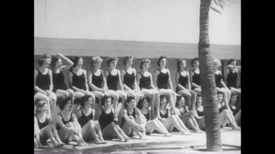 United States Coast Guard Women's Reserve, Swimming Training, Palm Beach, Florida, USA, 1940s