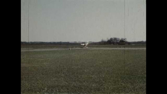 Small Airplane Taking Off, Flying, USA, 1970s