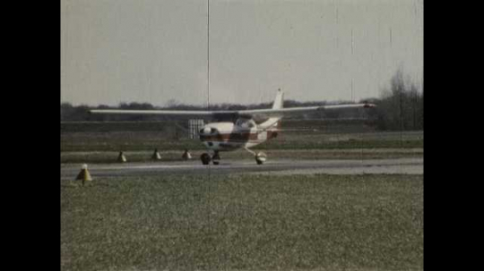 Small Airplane Taking Off and Landing, USA, 1970s