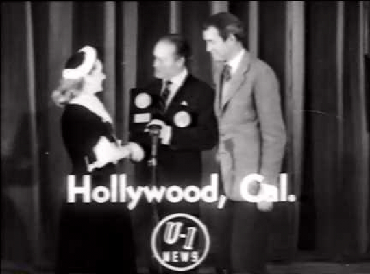 Bette Davis and James Stewart Receive Look Magazine Awards From Bob Hope, USA, 1951