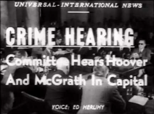 Senate Crime Hearing, mOrganized Gambline, J. Edgar Hoover, Washington DC, USA, 1951