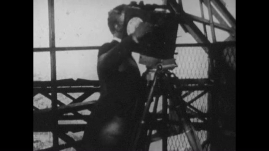 Cameraman Shooting Eifflel Tower, Paris, France, 1920s