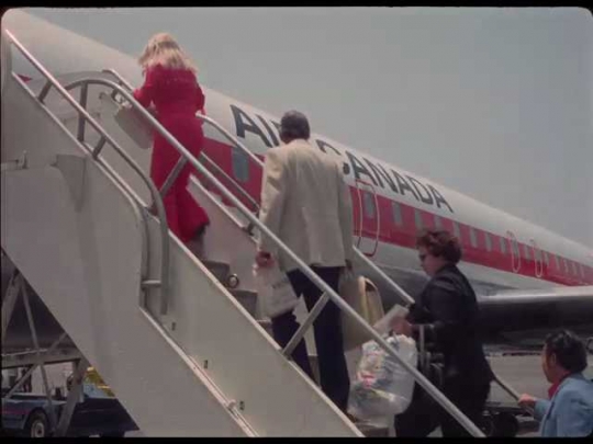 Passengers Board Air Canada, LAX, Los Angeles, 1970s