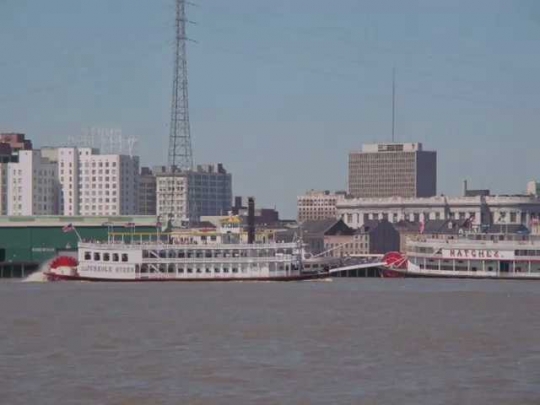 New Orleans, Creole Queen Paddlewheeler on the Mississippi River, USA, 1980s
