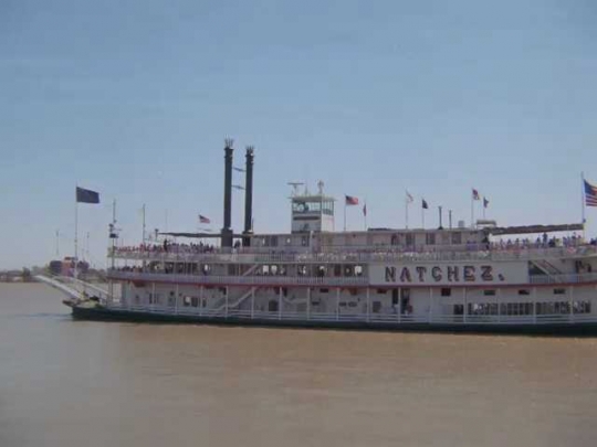 New Orleans, Natchez Paddlewheeler on Mississippi River, USA, 1980s