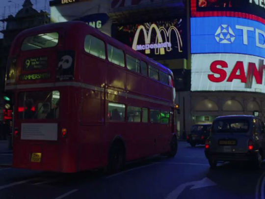 London, Driving POV, Night, England, UK, 2000s