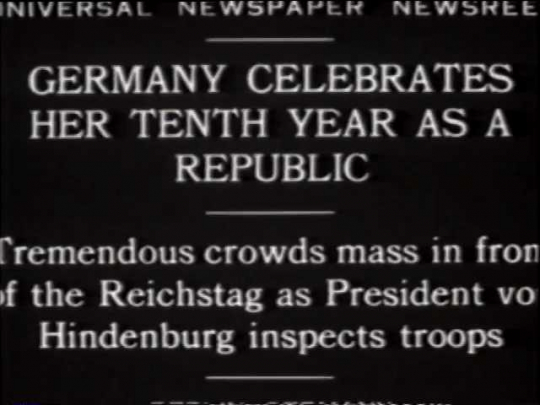 Weimar Germany Celebrates Tenth Year as a Republic, 1929