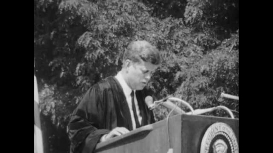 President John F. Kennedy Speech on Peace With Communists, USA, 1960s