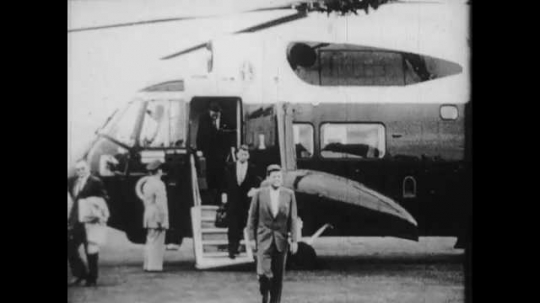 President John F. Kennedy Greets His Children After Stepping Off Helicopter, USA, 1960s