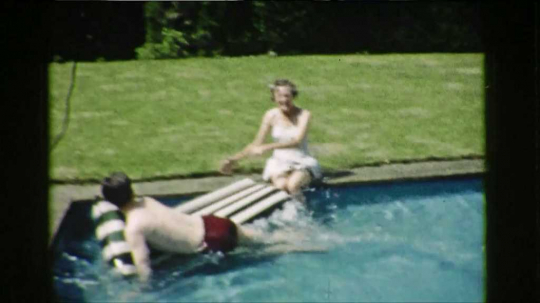 Backyard Swimming Pool, Party, England, UK, 1950s
