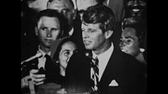 Robert Kennedy Presidential Campaign, Thanking Supporters After Winning California  Primary,  USA, 1968