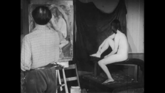 Art Class, Painting Nude Model, UK, Post-War, 1940s