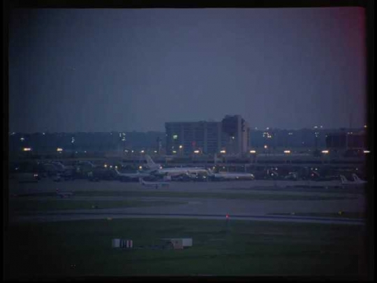 Dallas Fort Worth Airport, Night, USA, 1990s