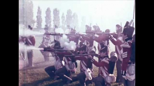 British Troops Shooting and Charging, Canada, 18th Century Reenactment, 1970s