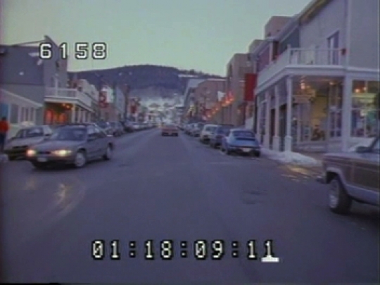 Park City, Driving POV, Dusk, Utah, USA, 1990s