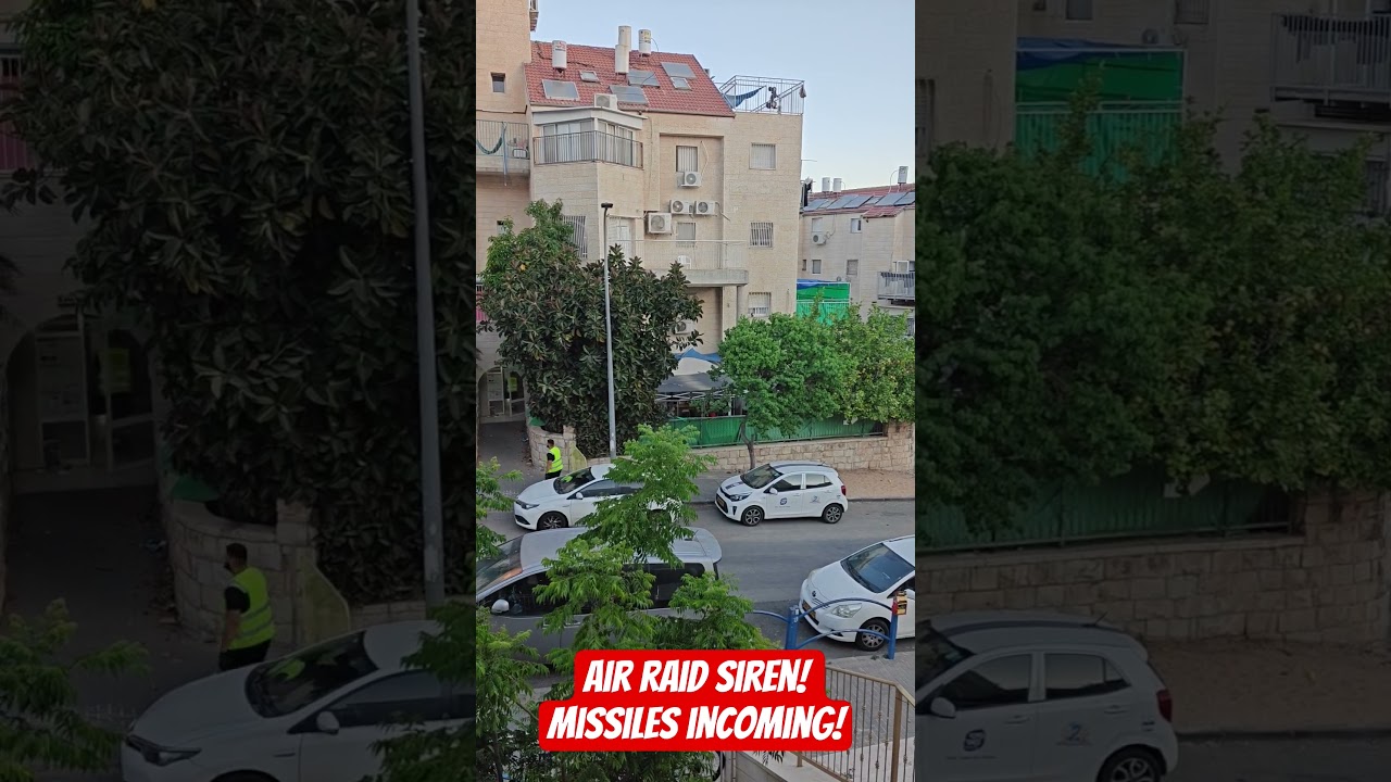 Air raid siren! Missiles incoming! Gotta stop filming for Kedusha!