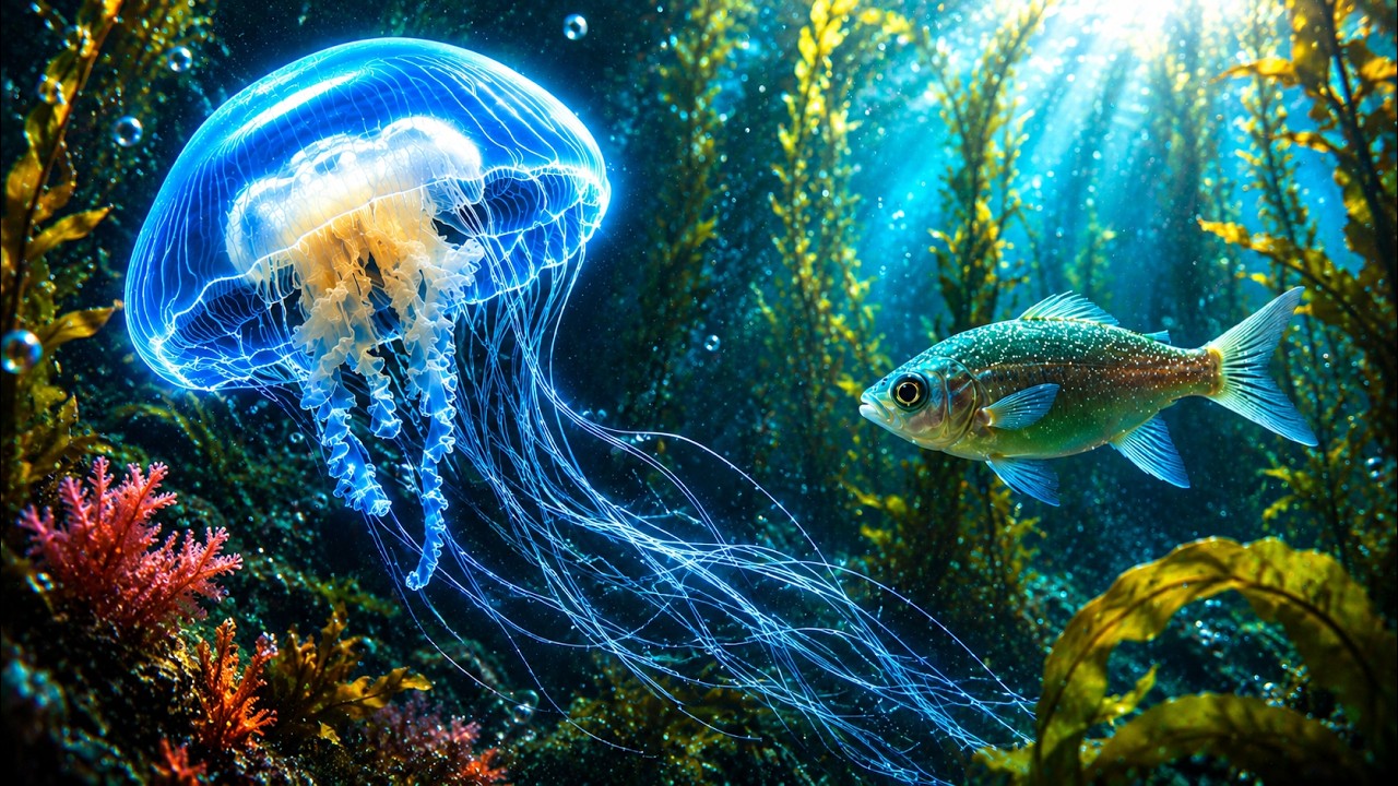 The Electric Jellyfish That Lights Up the Ocean - Wonders of Creation (AI)