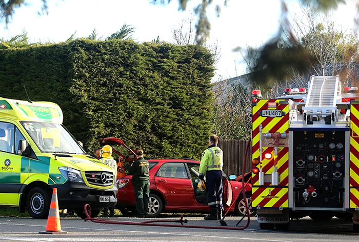 Cars crash in Rakaia