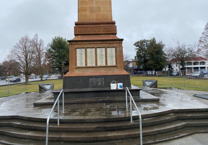 Dye stains scrubbed from Ashburton cenotaph