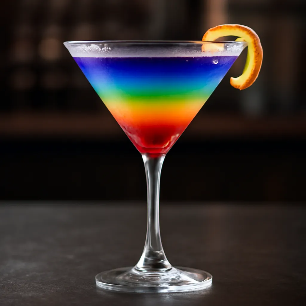 Layered Rainbow Martini