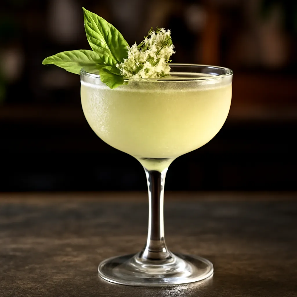 Elderflower Basil Gimlet