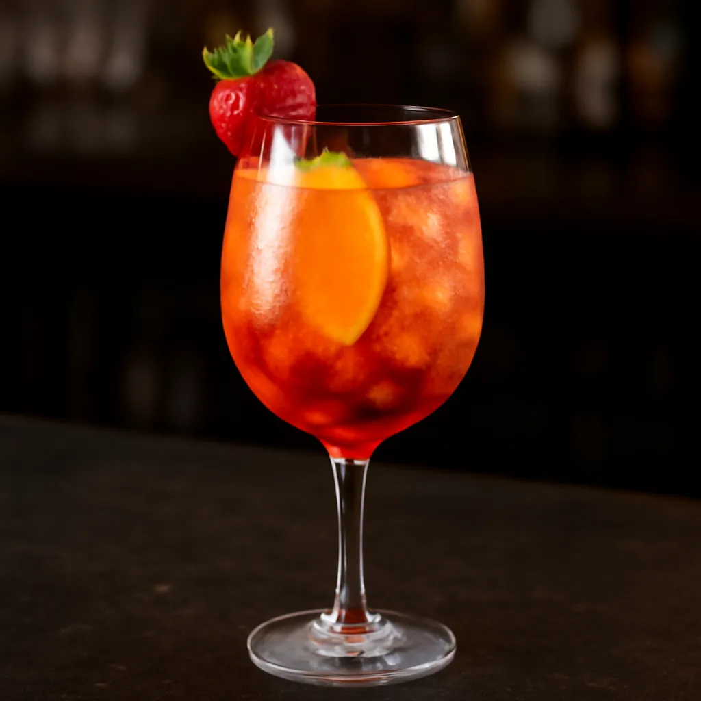 Aperol Spritz with Strawberry