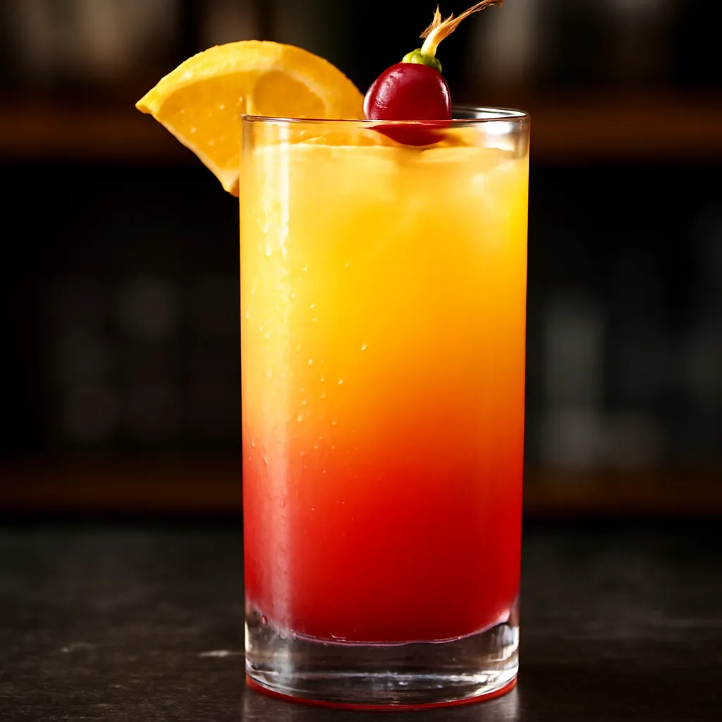Layered Sunrise Cocktail