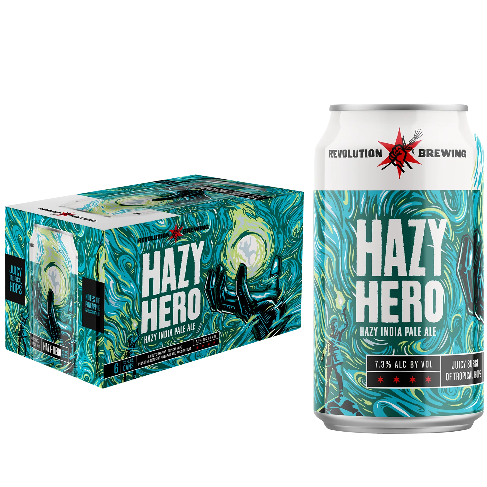 Revolution Hazy Hero IPA 6pk Can 7.3% ABV